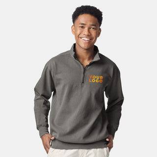 Custom Embroidered Comfort Colors - Garment-Dyed Quarter Zip Sweatshirt