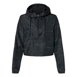 Custom Printed Independent Trading Co. - Women's Lightweight Quarter-Zip Pullover Crop Windbreaker
