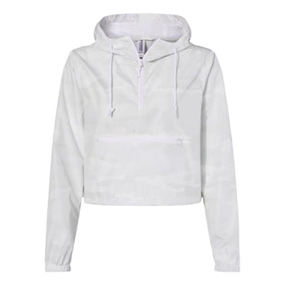 Custom Printed Independent Trading Co. - Women's Lightweight Quarter-Zip Pullover Crop Windbreaker