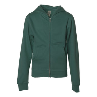 Custom Embroidered Independent Trading Co. - Youth Midweight Full-Zip Hooded Sweatshirt