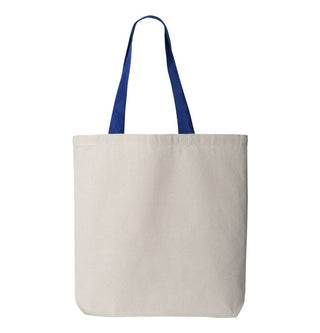 Custom Printed Q-Tees - 11L Canvas Tote Bags with Contrast-Color Handles